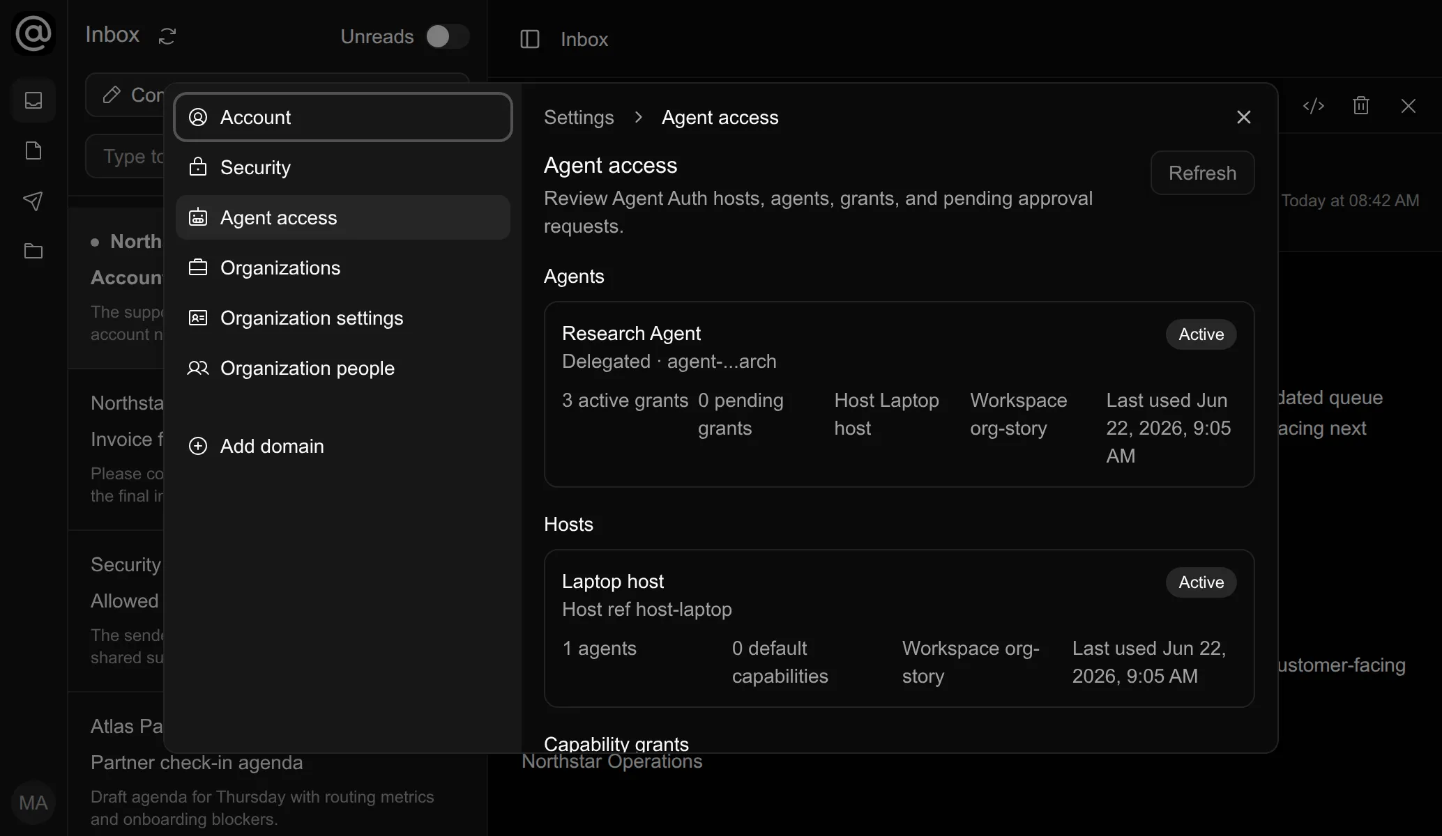 Agent access